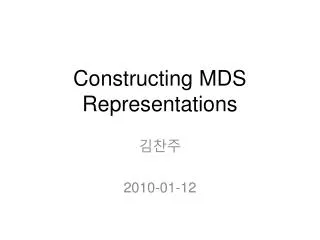 Constructing MDS Representations