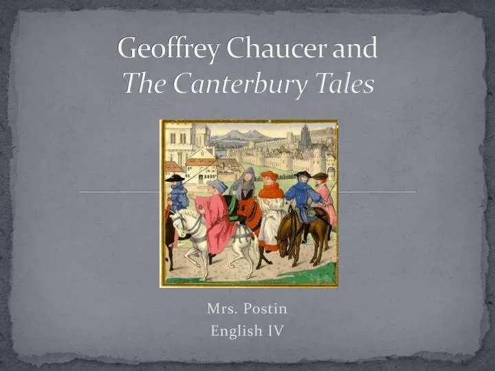 geoffrey chaucer and the canterbury tales