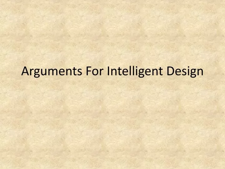 arguments for intelligent design
