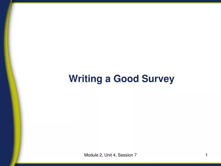 writing a good survey