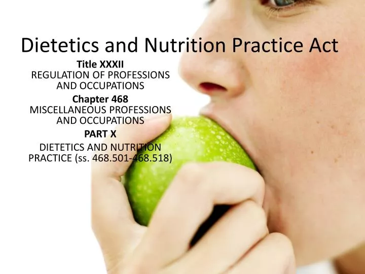 dietetics and nutrition practice act