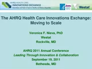 The AHRQ Health Care Innovations Exchange: Moving to Scale