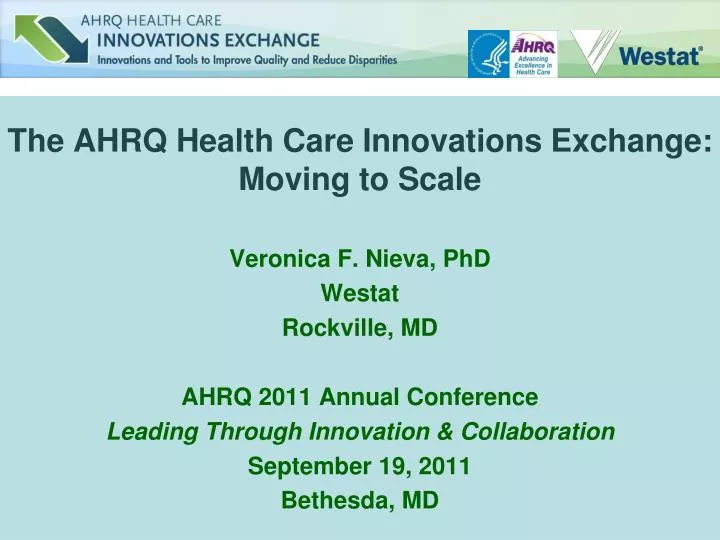 the ahrq health care innovations exchange moving to scale