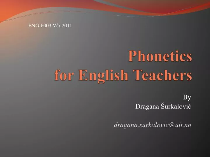 phonetics for english teachers