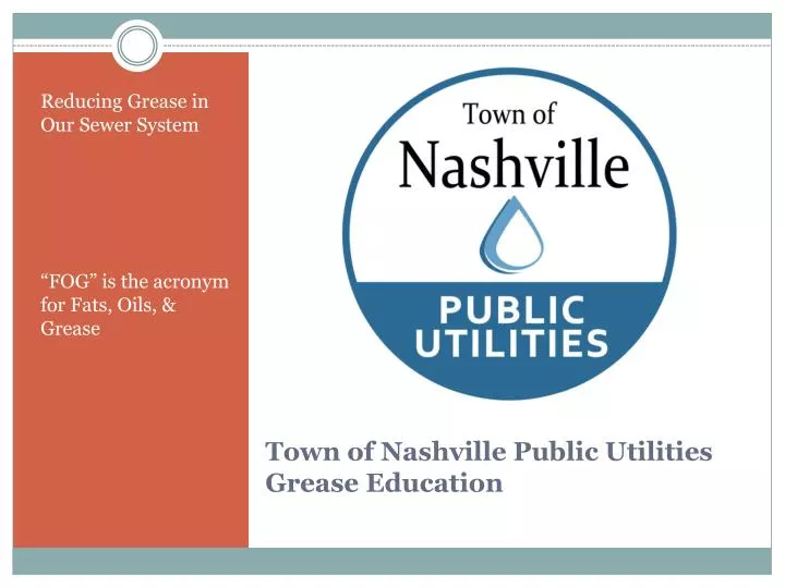 town of nashville public utilities grease education
