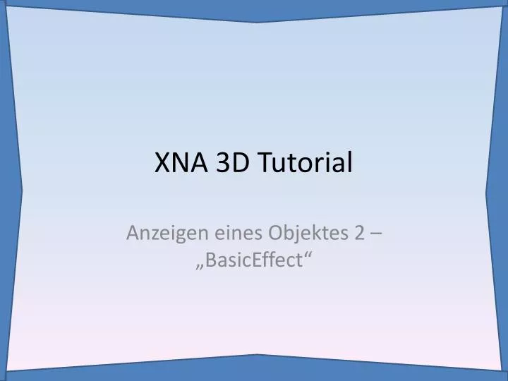 xna 3d tutorial