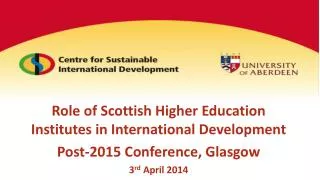 Role of Scottish Higher Education Institutes in International Development