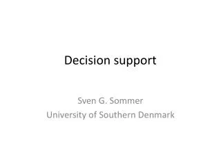 Decision support