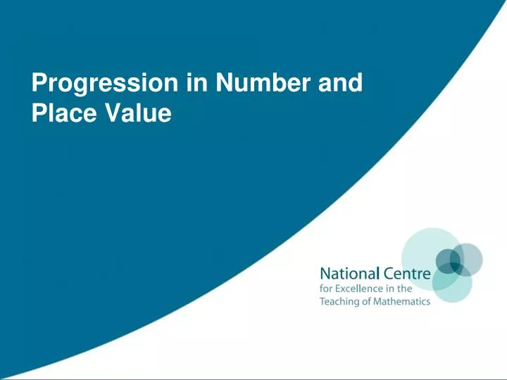 progression in number and place value