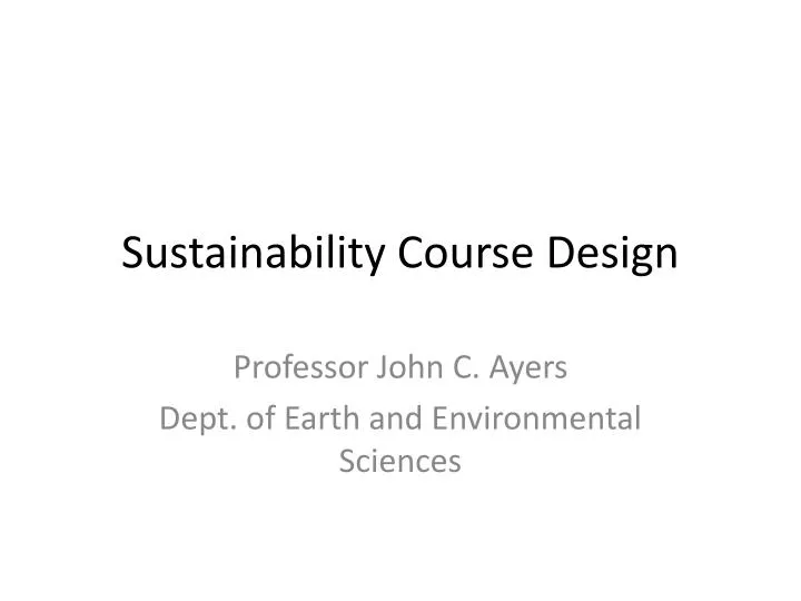 sustainability course design