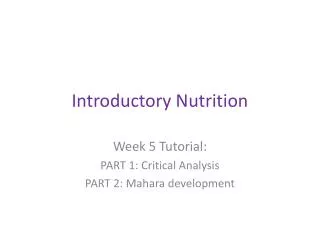 Introductory Nutrition