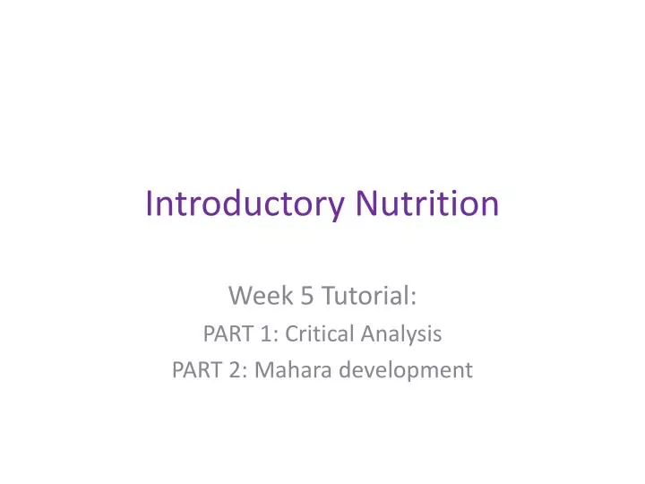 introductory nutrition