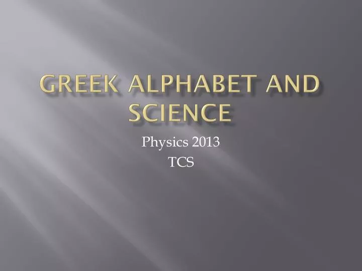 greek alphabet and science