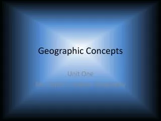 Geographic Concepts
