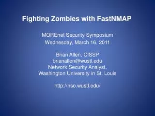 Fighting Zombies with FastNMAP