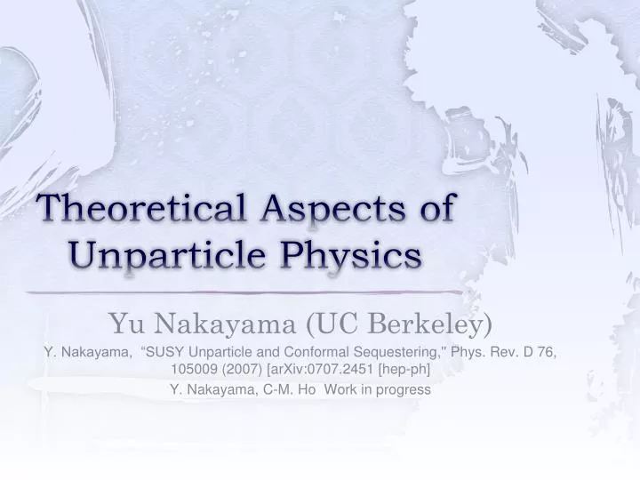 theoretical aspects of unparticle physics