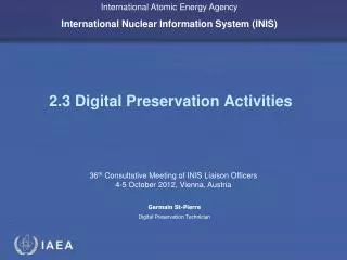 2.3 Digital Preservation Activities