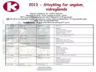 2013 stisykling for ungdom vidreg ende