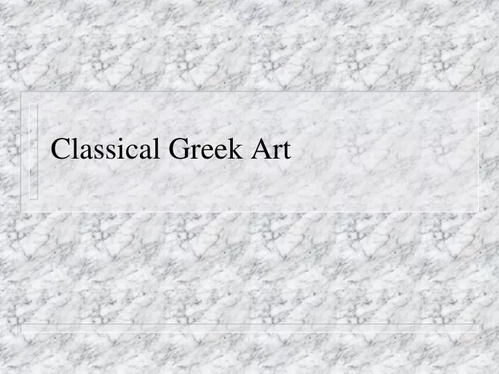 classical greek art