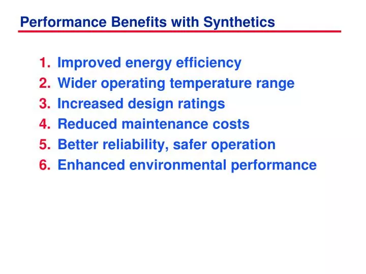 performance benefits with synthetics