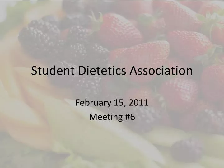 student dietetics association