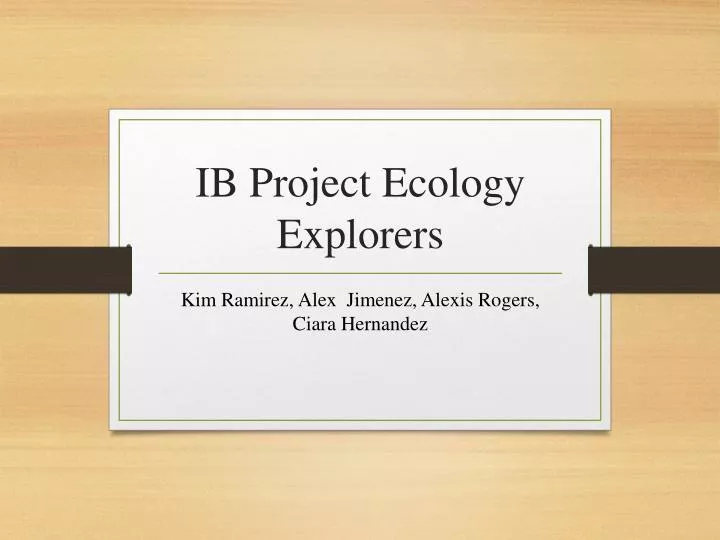 ib project ecology explorers