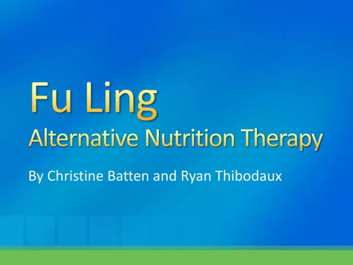 fu ling alternative nutrition therapy