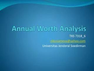 annual worth analysis