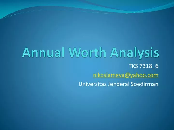 annual worth analysis