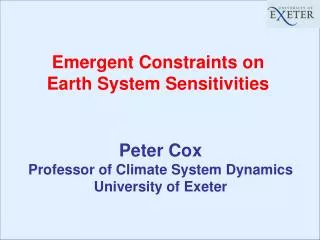 Emergent Constraints on Earth System Sensitivities