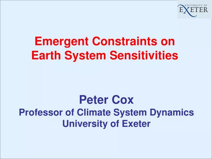 emergent constraints on earth system sensitivities
