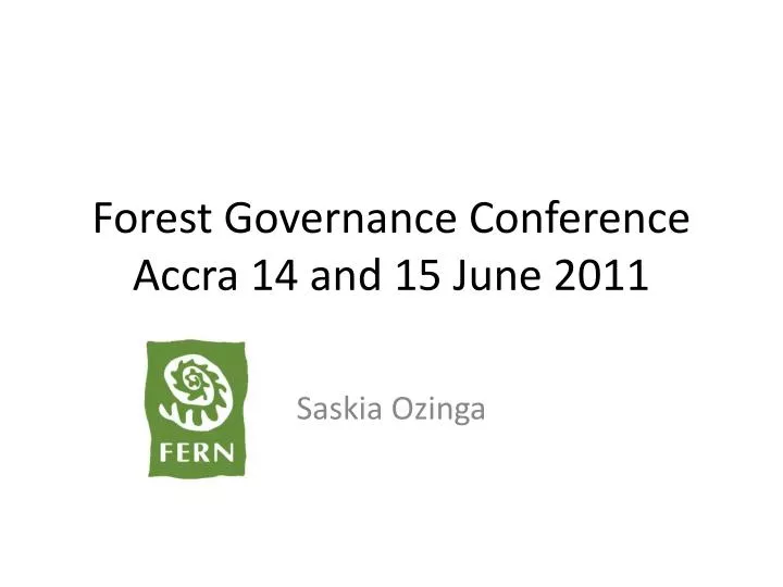 forest governance conference accra 14 and 15 june 2011