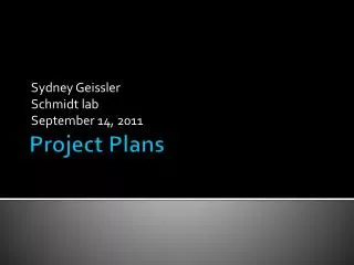 Project Plans