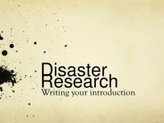 Disaster Research