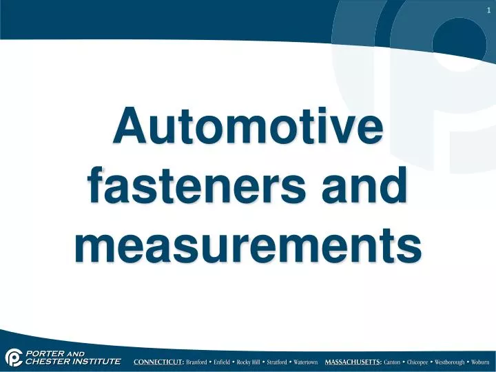 automotive fasteners and measurements