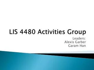 LIS 4480 Activities Group