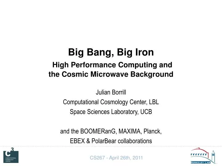 big bang big iron high performance computing and the cosmic microwave background