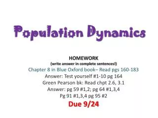 population dynamics