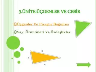 3.ÜNİTE:ÜÇGENLER VE CEBİR