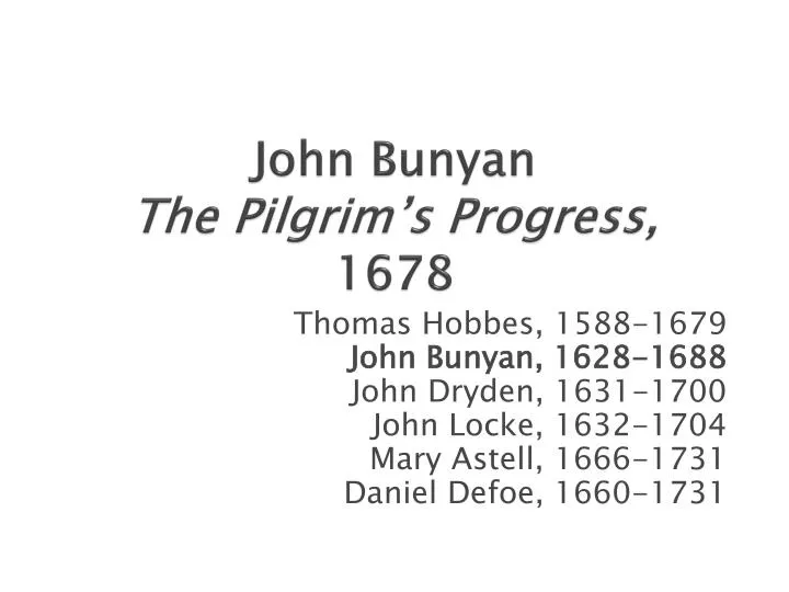 john bunyan the pilgrim s progress 1678