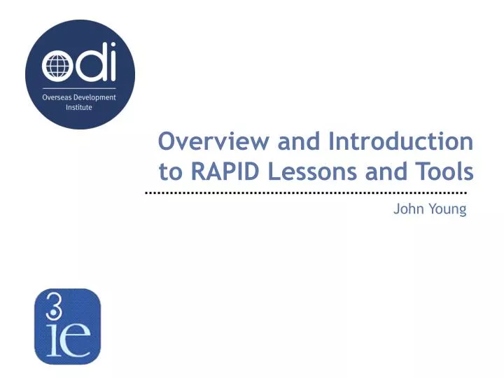 overview and introduction to rapid lessons and tools
