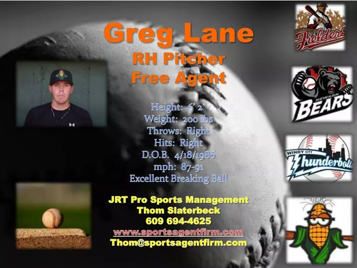 greg lane rh pitcher free agent
