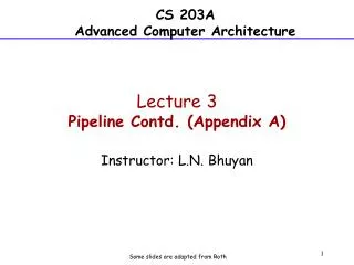 Lecture 3 Pipeline Contd. (Appendix A)