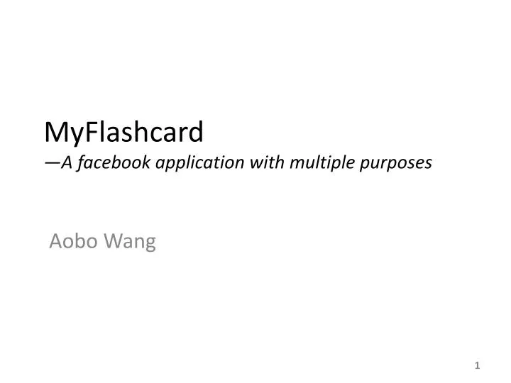 myflashcard a facebook application with multiple purposes