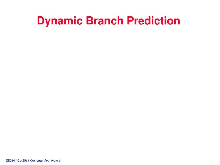 dynamic branch prediction