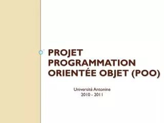 projet programmation orient e objet poo