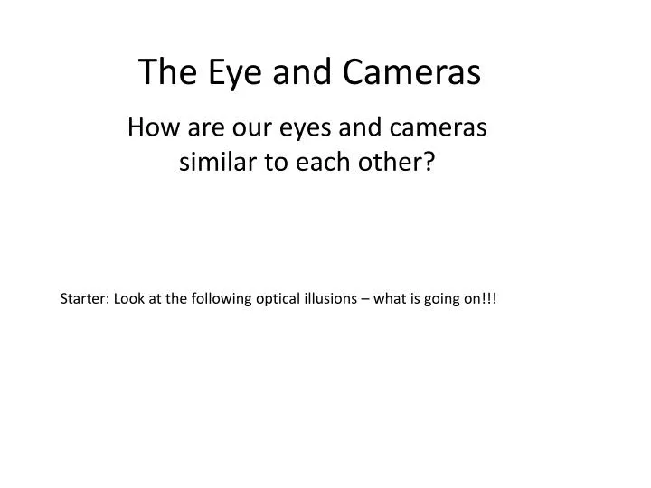 the eye and cameras