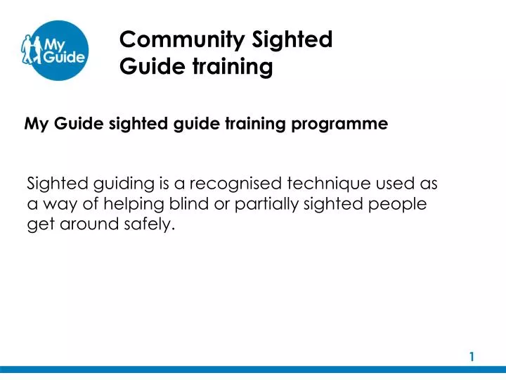 community sighted guide training
