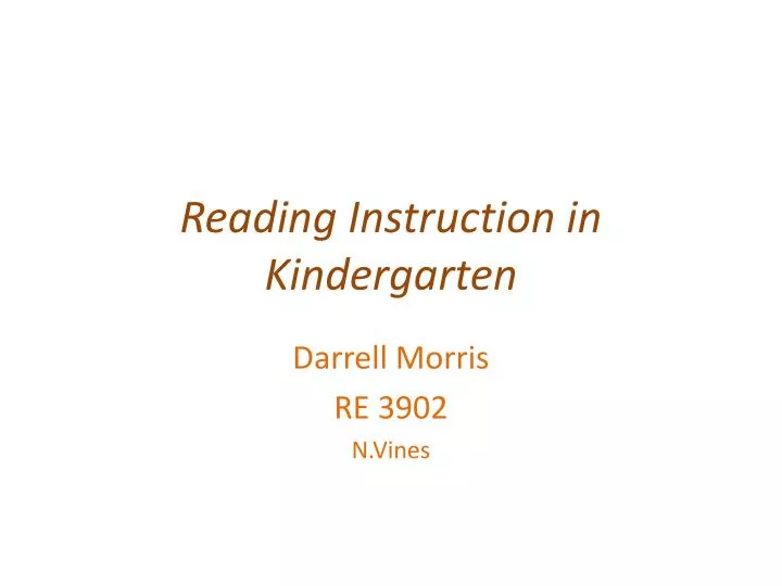 reading instruction in kindergarten