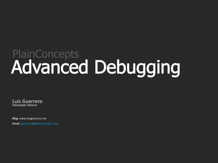 advanced debugging